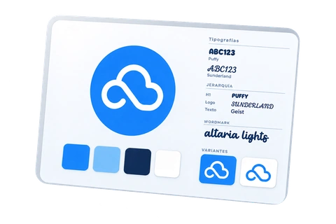 Tablero de identidad visual de Altaria Lights