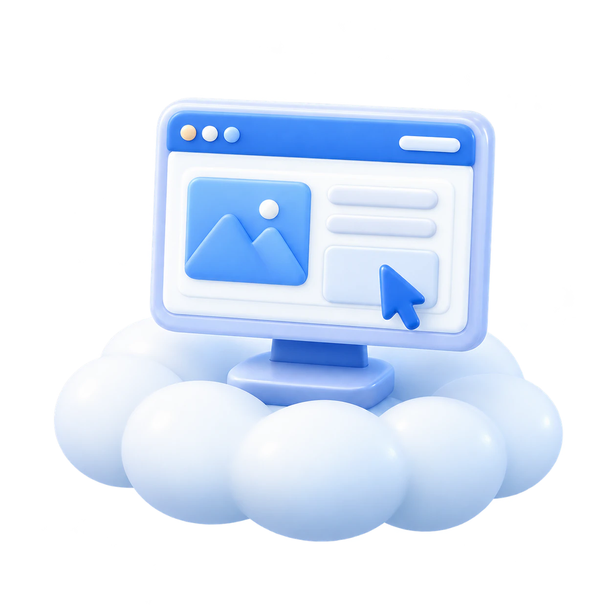 Interfaz de diseño sobre una nube