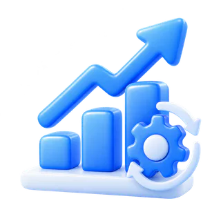 Ilustración de crecimiento, datos y automatización